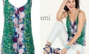 Cabi Isla Trellis Tank. Size large.  100% rayon. EUC multi colors.